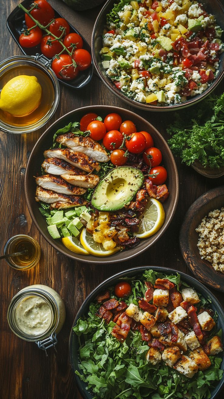 سلطة مع ليموت مع جرجير و الدجاج و الطماطم